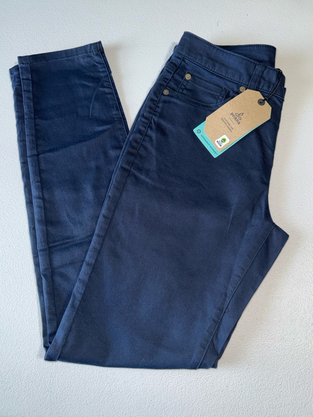 Prana Kayla High Rise Skinny Jeans Women’s Size 0 Short 25 Navy Blue NWT - Picture 3 of 16
